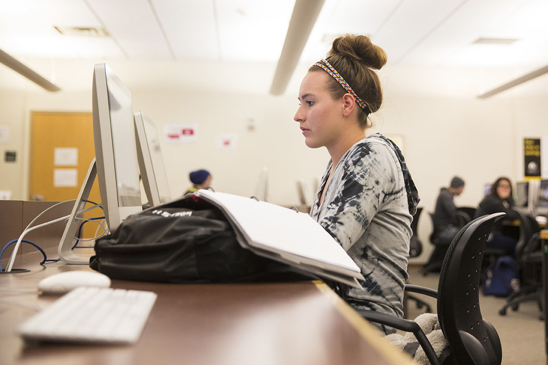 student working in lobo lab
